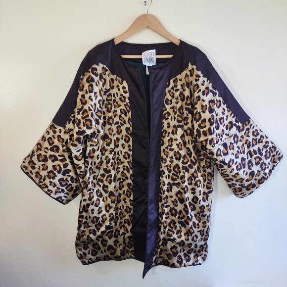 Very Vollbracht Quilted Reversible Jacket Women's Size Large Animal Print  NWOT - Picture 4 of 11